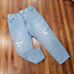Madewell The Mom jean Distressed Knees Light wash Size 32